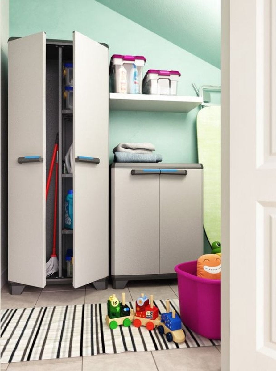 Kis Linearer Lagerschrank hoch 68x173x39 cm - Grau/Schwarz