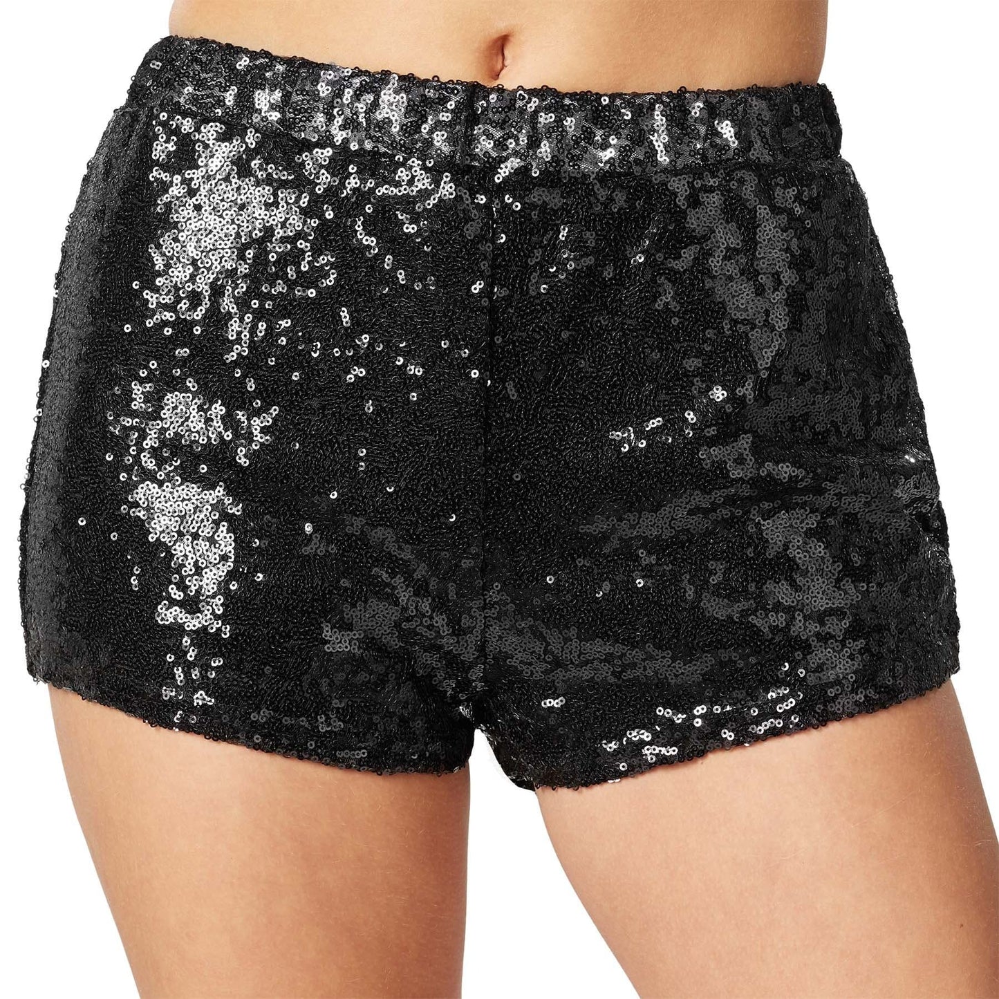 Pailletten-Shorts schwarz - Größe S - Länge 28 cm