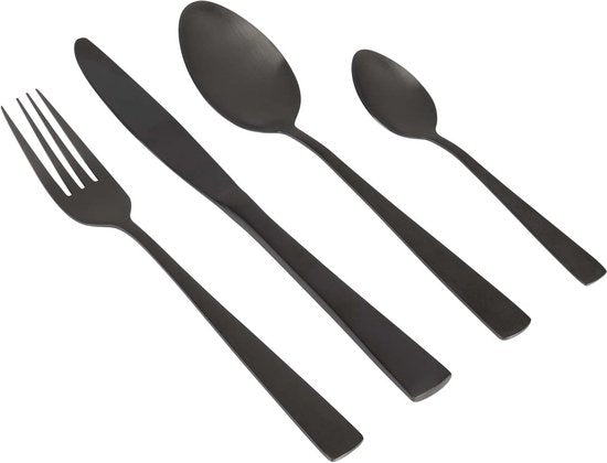 Gimex Besteck – Schwarz – 16-teilig