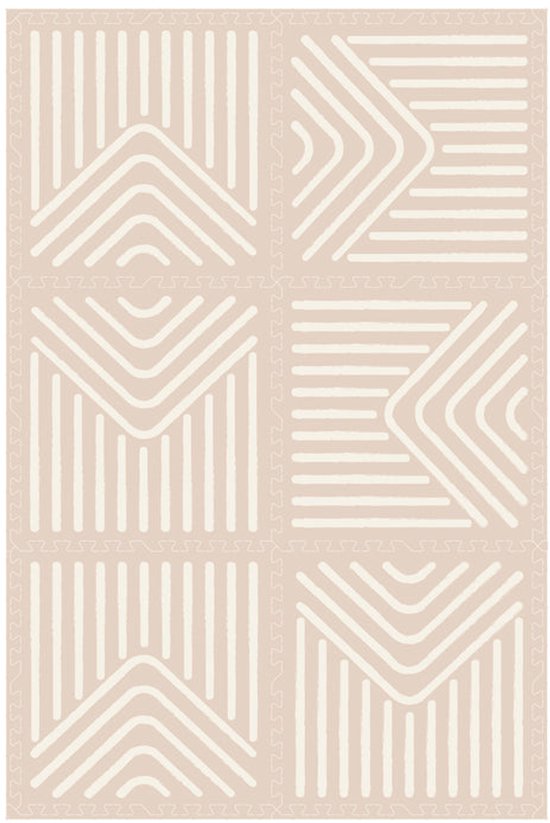 NilaFee™ – Spielmatte – Schaumstoff – Baby – Spielteppich – Krabbelmatte – 180 x 120 x 1,5 cm – Puzzlematte – Aufbewahrungstasche – Geometry Sandy