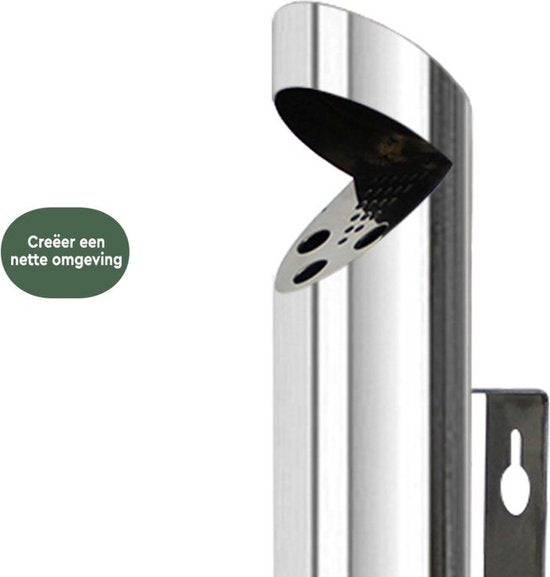 BRASQ Wandaschenbecher Edelstahl Outdoor-Aschenbecher mit 1,7 Liter Fassungsvermögen - Ø7,5x(H)45 cm