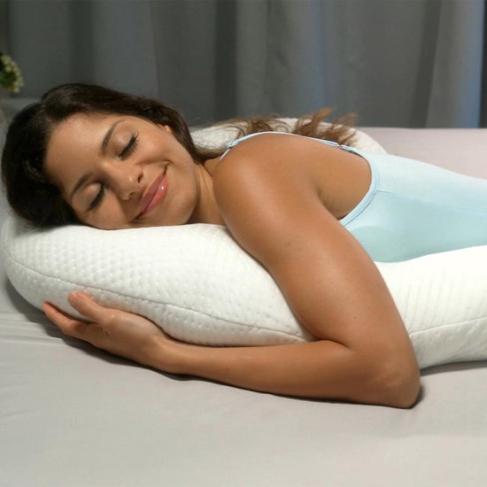 Dreamolino Swan – ergonomisches Kissen für Seitenschläfer – 7-in-1-Komfortkissen – stützt und wirkt stabilisierend – Schwangerschaftskissen – Stillkissen – atmungsaktives Körperkissen