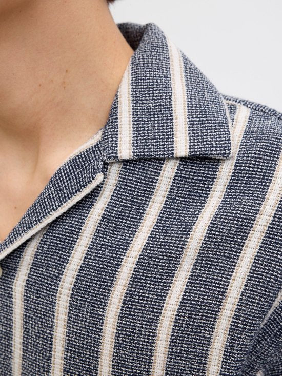 Jack & Jones – Herrenhemden Coba Stripe Resort Shirt – Blau – Größe M