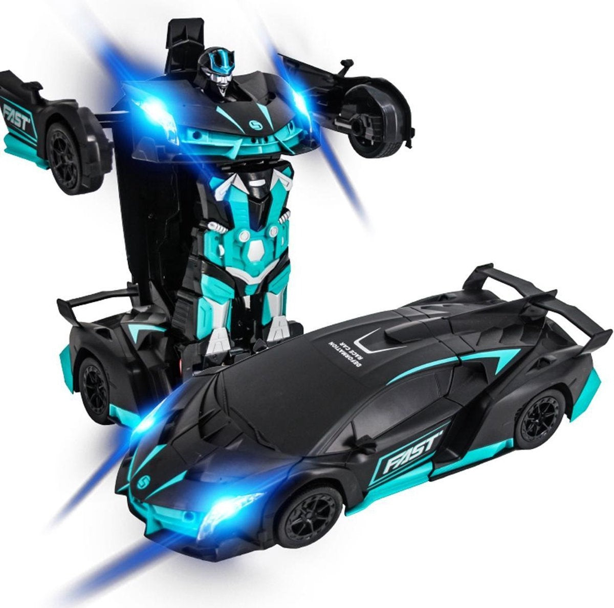 MEWAU 1:12 RC Transforming Car/Roboter - 2 in 1Ferngesteuertes Auto - Gestenerkennung - Spielzeugauto - Schwarz