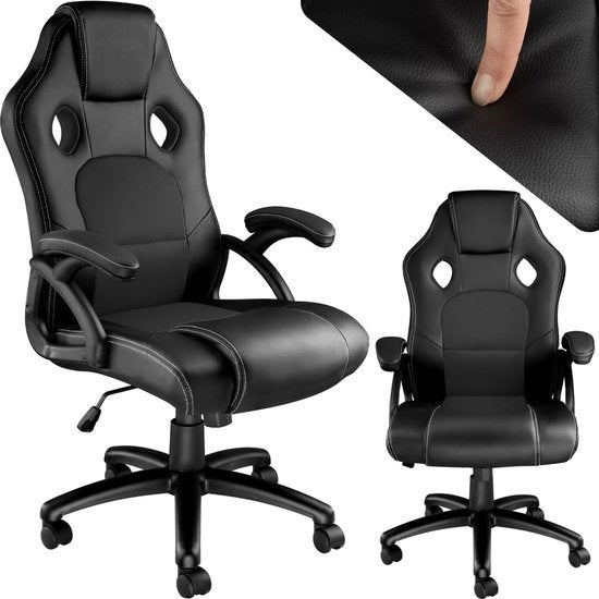 tectake - Bürostuhl Gaming Stuhl - Luxus Schreibtischstuhl Bürostuhl - Rennstuhl Schreibtischstuhl Gaming Stuhl Tyson - schwarz