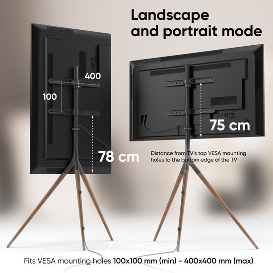ONKRON – TV-Ständer – Für Bildschirme von 32 bis 65 Zoll – Höhenverstellbar – Max. VESA 400 × 400 mm