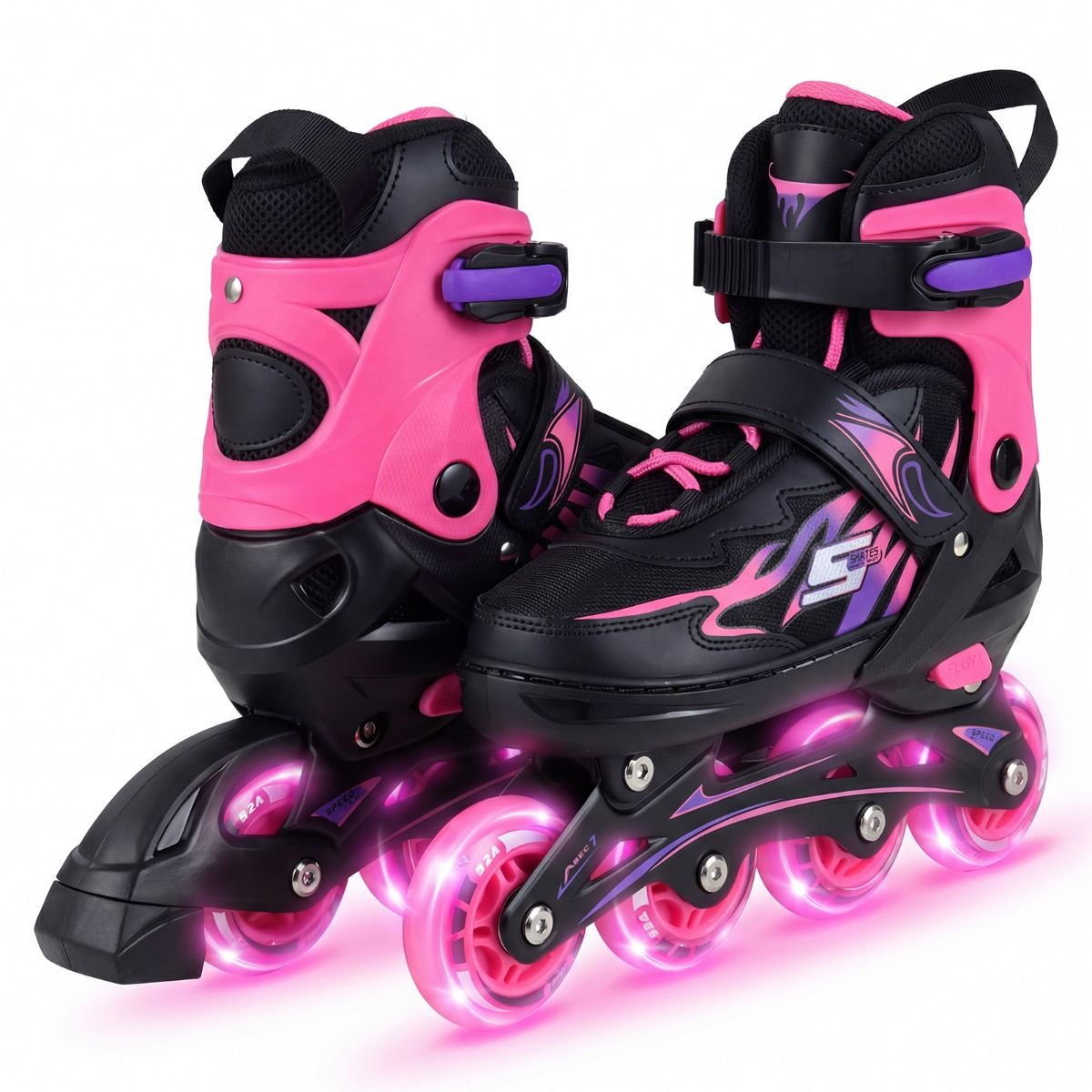 Coast Inlineskates für Kinder – verstellbar – leuchtende Rollen – Größe 38–41 EU – Farbe: Rosa