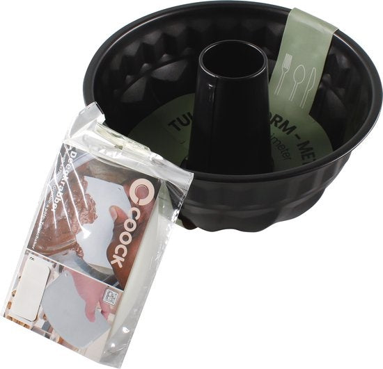 COOCK - Bakvorm - Tulband - Taartvorm met Antiaanbaklaag - 23 cm Diameter - Cakevorm - Incl. Deegschraper & E-Book