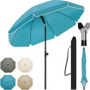 WOLTU Garten-Sonnenschirm, rund, Ø 155 cm – Blau – UV-beständig – Wasserdicht – Für Terrasse, Balkon und Strand