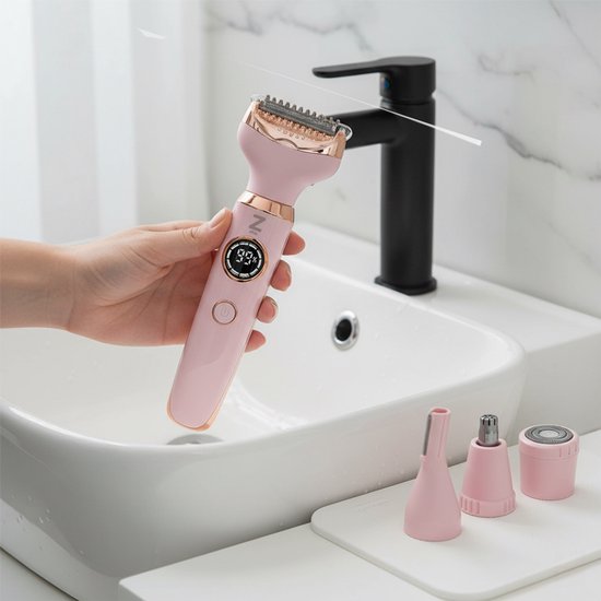 Ladyshave für Frauen - 4 in 1 Rasierer - Achseln - Beine - Nasentrimmer - Augenbrauen - Nase - Zeri