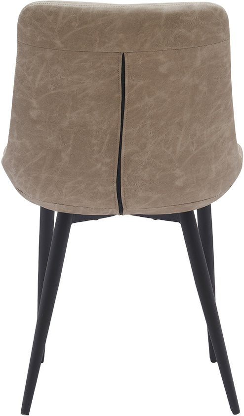 VVD Esszimmerstuhl - beige - schwarz - Metallgestell - industriell - 2er Set