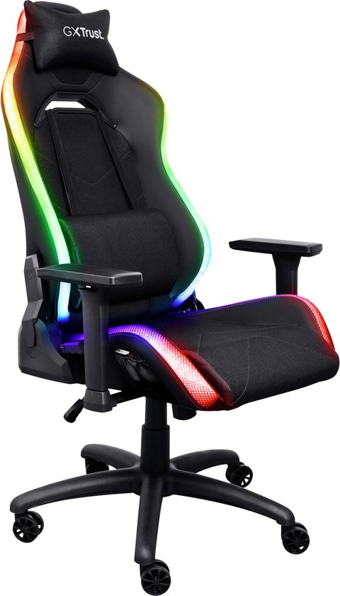 Trust Ruya RGB Gaming-Stuhl - Mit RGB-Beleuchtung - Verstellbar - Ergonomisch - Schwarz
