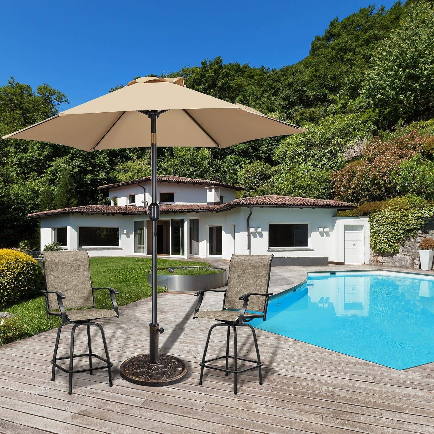 Yaheetech Sonnenschirmständer Bronze – Stabiler Sonnenschirmständer – Ø 38–48 mm – 44,5 × 44,5 × 32,5 cm – 10 kg