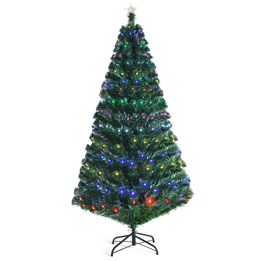 Coast Luxury Artificial Christmas Tree 210 cm Grün - Mit LED und Glasfaser Farbbeleuchtung