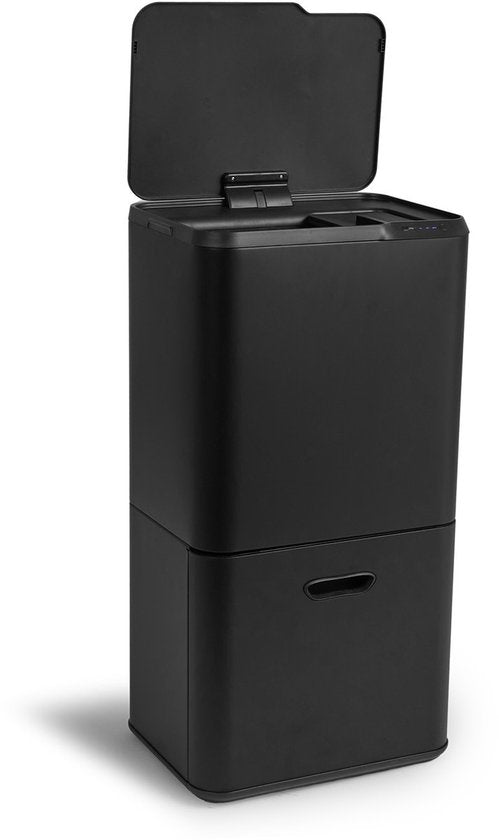 Umuzi Cleaning - Recyclingeimer 63L - Abfalleimer - Sensor - 30.5x41x78cm - Matt Schwarz