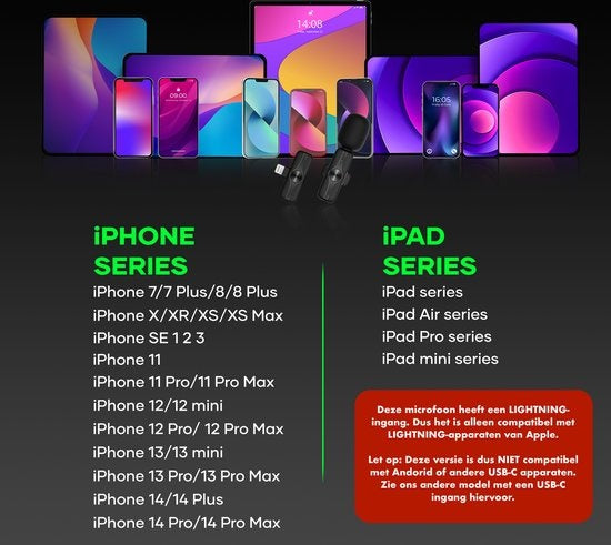 MATTI - 2-in-1 Drahtloses Mikrofon - Mikrofon iPhone - Krawattennadelmikrofon - schwarz