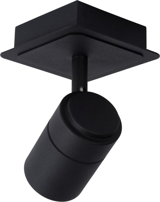 Lucide LENNERT – Deckenstrahler (Deckenleuchte) für das Badezimmer – LED, dimmbar – GU10 – 1×5 W, 3000 K – IP44 – Schwarz