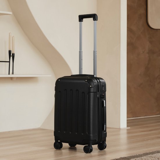 Pathsail - Handgepäck Koffer - 38 x 24 x 57 cm - ABS - Leichter Trolley - Inkl. TSA-Schloss & Spinner-Räder - Schwarz