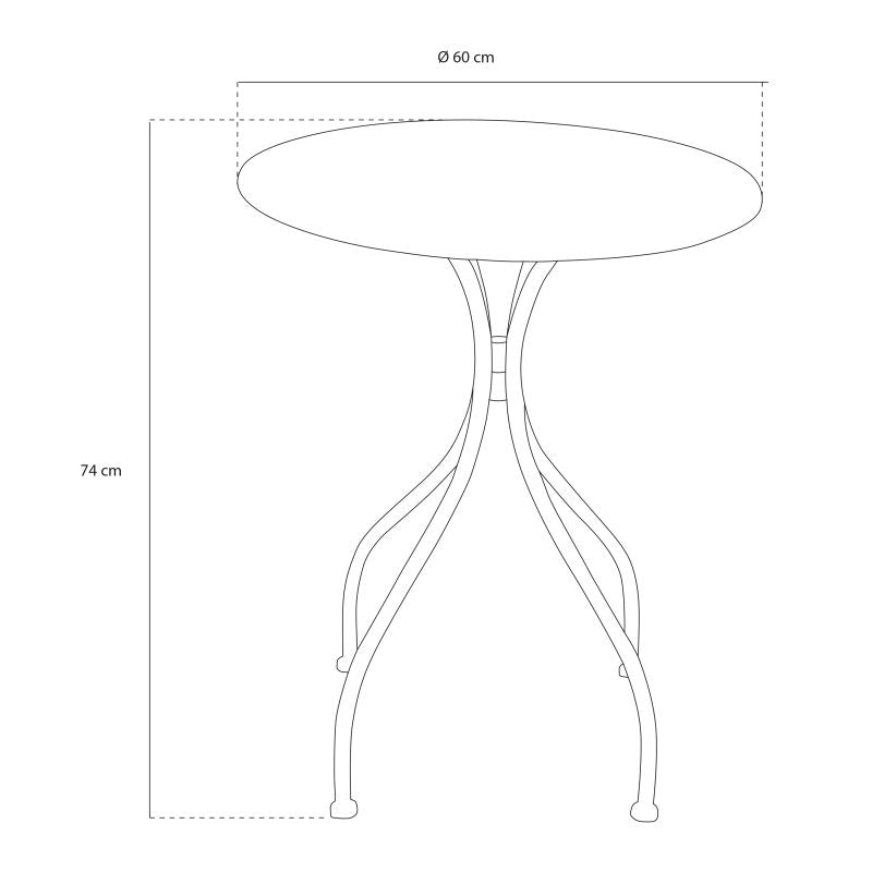 AXI Marilou Bistrotisch 60 x 60 x 74,5 cm – rund – weiß – Gartentisch und Balkontisch aus Metall
