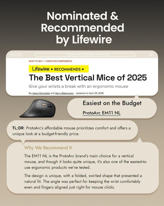 Ergonomische vertikale Maus – Kabellose ergonomische Maus – Bluetooth & 2,4 GHz – Über USB-C aufladbar – Für 3 Geräte – Einstellbare DPI – Geräuscharm – Schwarz (für Rechtshänder)