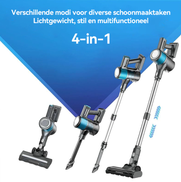 Ochama Kabelloser Stabstaubsauger 4-in-1 – 18 kPa – 40 Minuten Betriebszeit – 2600 mAh – LED-Beleuchtung – Beutellos – Modell XL-613M4