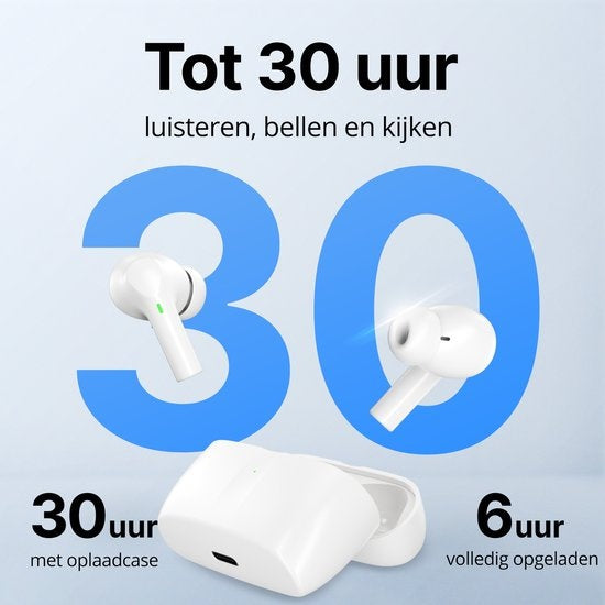Unitone Go Wireless Earbuds - Bluetooth-Kopfhörer - Earpods - Geeignet für Apple & Android - Weiß