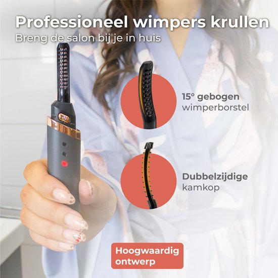 Nuvance - Elektrische Wimpernzange - Wimpernzange - Beheizte Wimpernzange - Wimpernlifting - 3 Temperatureinstellungen - USB wiederaufladbar