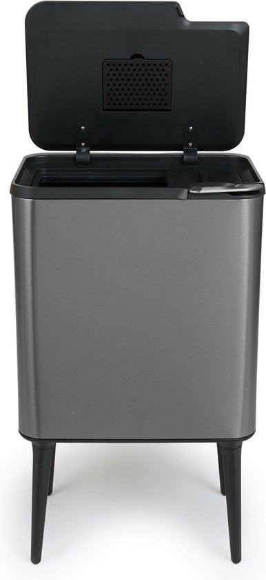 Umuzi Cleaning Push bin Mülleimer - 36 Liter - Metallic grau - 48 x 38 x 54,5 cm