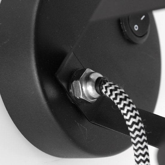 Spot-Wandleuchte Acier 3337ZW Schwarz, E27-Fassung, dreh- und neigbar, Metall, Mexlite