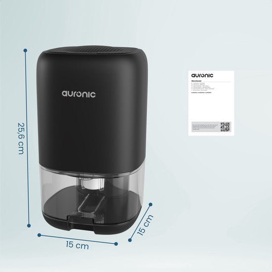 Auronic Luftentfeuchter 450 ml/Tag – 1 l – 40 W – 10–20 m² – LED – Schwarz