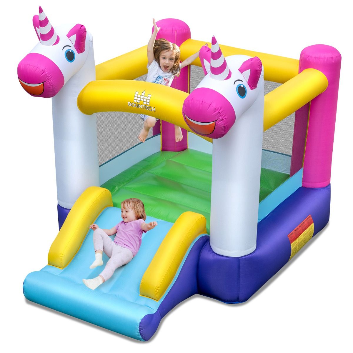 Coast Aufblasbare Spielburg – 2-in-1-Trampolin mit Rutsche – Für Kinder – Mehrfarbig