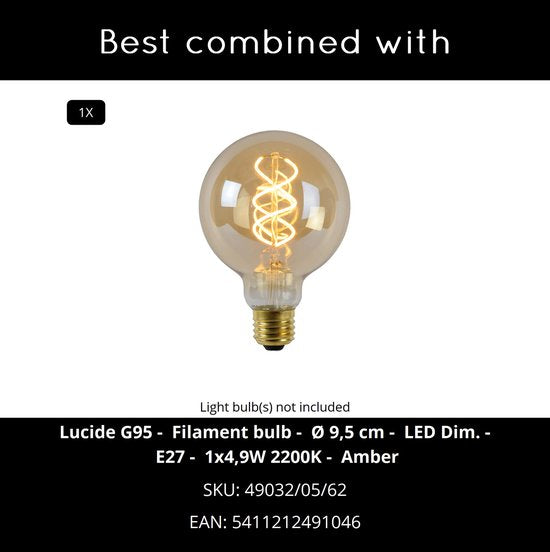Lucide FOLD – Stehlampe – Ø 45 cm – 1xE27 – Weiß – Japandi