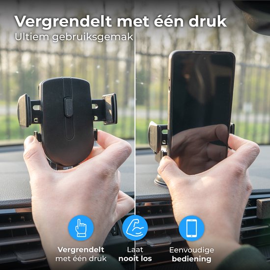 Nuvance Handyhalter für das Auto – Handyhalter – 360° – Saugnapf für Scheibe und Armaturenbrett – Handyhalter