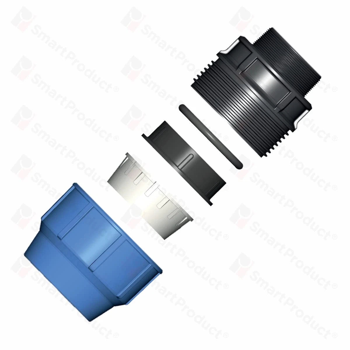 SmartProduct Winkel-Klemmkupplung 25 mm x 1 Zoll, 2 Stück – Schwarz & Blau – PP