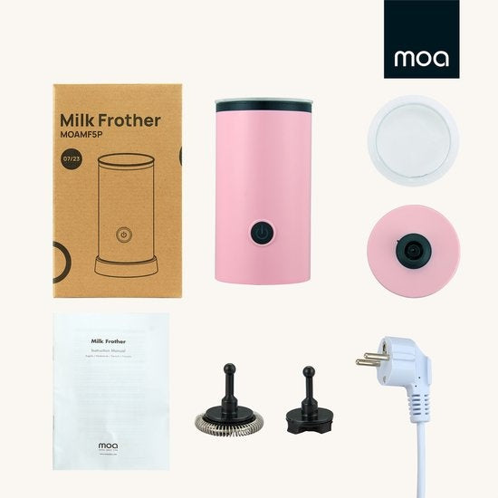 MOA Milchaufschäumer elektrisch - BPA-frei - zum Aufschäumen und Erhitzen - Pink - MF5P
