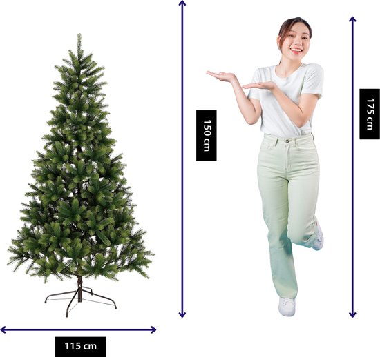 Black Box Trees Nagoya Weihnachtsbaum – Weihnachtsdekoration mit üppiger und natürlicher Ausstrahlung – Kunstbaum mit 738 Zweigen für den Innenbereich – Schnell und einfach aufzubauen – H 150 x Ø 91 cm – Grün