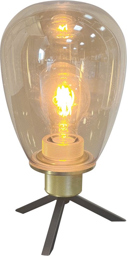 Steinhauer Tischleuchte Reflexion - bernsteinfarben - Metall - 15 cm - E27 Fassung - 2682ME