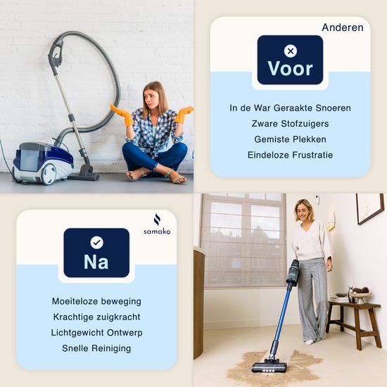 Staubsauger CleanDetect 450W - Dustbuster - Kabellos - 4 Aufsätze - Staubsauger - Beutellos auf Batterie - Samako