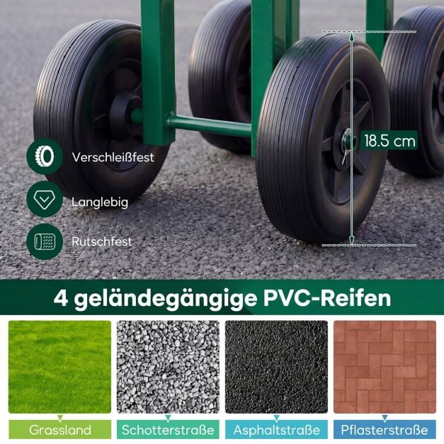 Coast Gartenstuhl auf Rollen – um 360° drehbar – 40–50 cm – Grün