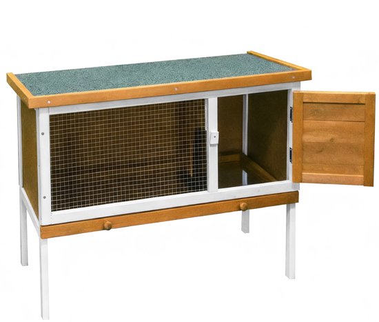 Kaninchenstall – Stall für Nagetiere (Kaninchen, Meerschweinchen) – Tierkäfig – Tierunterkunft – für drinnen und draußen geeignet