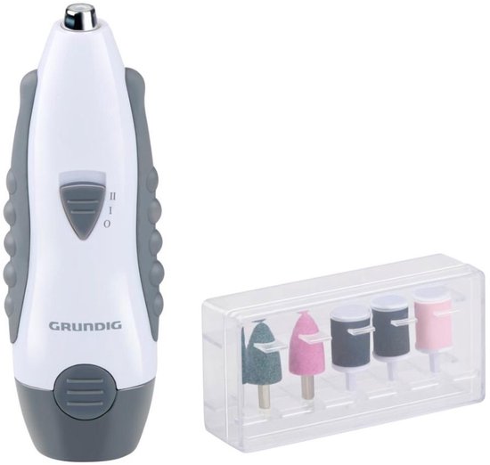 Grundig Elektrisches 5-in-1-Maniküre-Set – Maniküre-Set für Hände und Füße – Elektrische Pediküregeräte mit 5 Aufsätzen – Kompaktes Set für zu Hause und auf Reisen