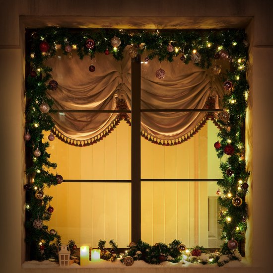 Casaria Weihnachtsgirlande - 5m 100 LEDs Tannennadeln Grün - Warmweiß