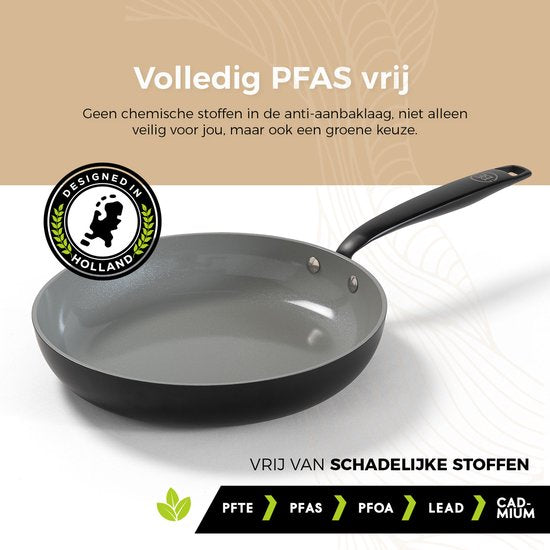 BE Living Essential Bratpfanne - Ø 24 cm - Keramik - PFAS-frei - Induktion - Schwarz