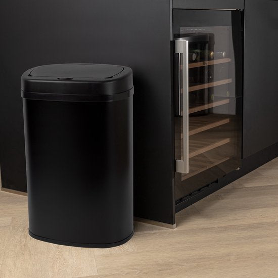 Mülltonne mit Sensor – 50 l – Soft-Close – Fingerabdruckfrei – Hygienische Wahl – Schwarz