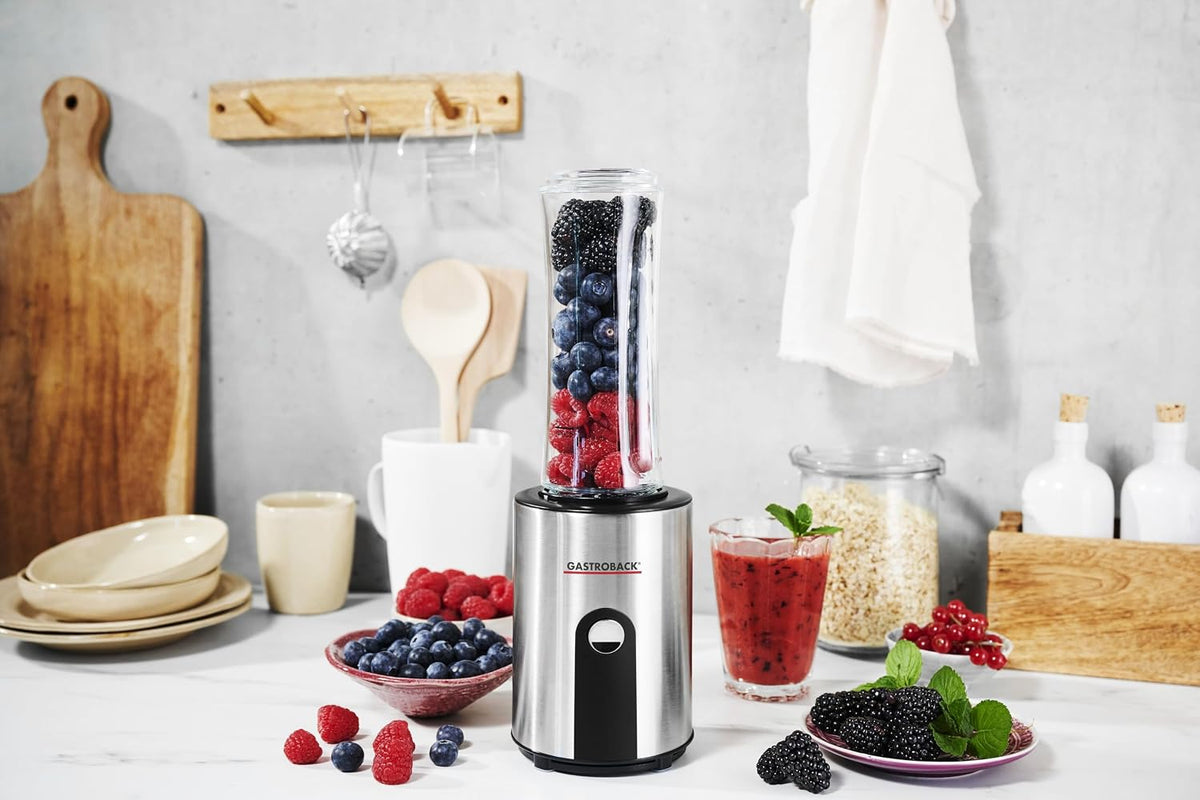 Gastroback 41033 Design Smoothie-Mixer Mix & Go – 0,6 Liter – 300 W – Edelstahl