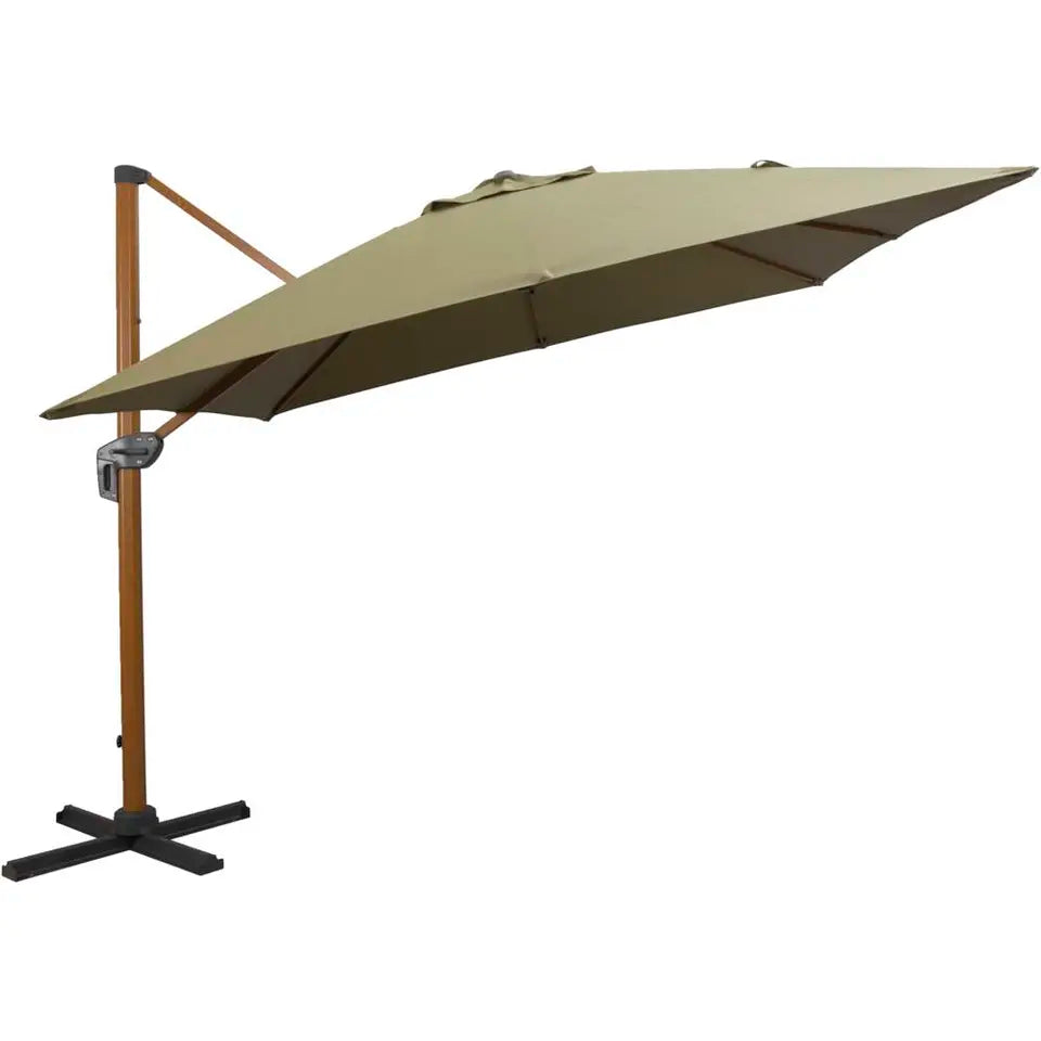 Schwebeschirm Nancy – Grün – 300 x 300 cm – um 360° drehbar mit Ständer