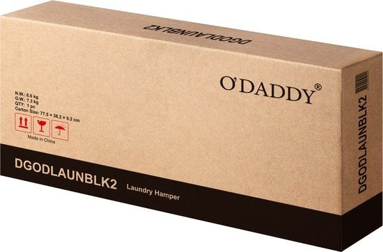 O'DADDYÂ¬Ã† Wäschekorb 2 Fächer - ausziehbarer Wäschesortierer mit Ablage - 73 x 33 x 72 cm - Metall - dunkelgrau