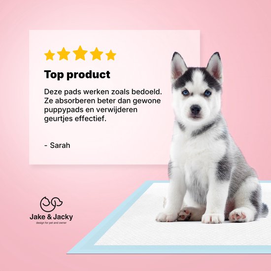 Jake and Jacky Welpentrainingsunterlagen mit Klebestreifen, 360 Stück – Stubenreinheitstraining für Hunde – Hundetoilettenunterlagen – Hundetoilette – Hundetoilettentücher – Welpentücher – Welpenmatten, 60 x 60 cm