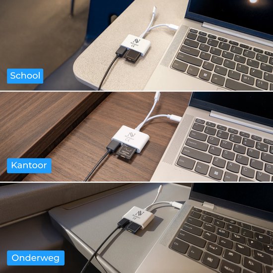 Nuvance SD-Kartenleser - 3 in 1 - Micro SD-Karte - USB zu USB C - 8-Pin - Geeignet für alle Handys, Tablets & Laptops