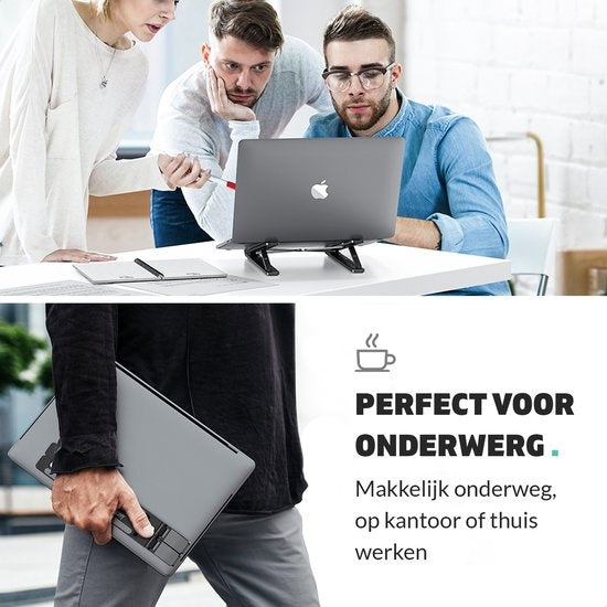 LURKÂ® Laptop-Ständer - Aluminium Laptop-Halterung - Verstellbar und klappbar - Ergonomisch - 6 Einstellwinkel